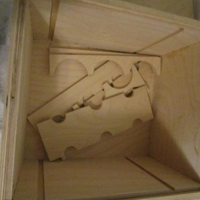 Wooden wine box with bottle dividers