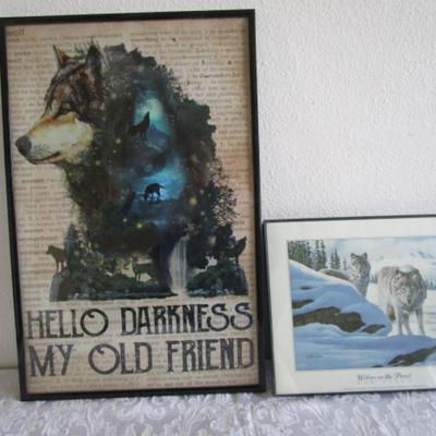 Wolf Pictures, larger one has title "Hello Darkness My Old Friend"