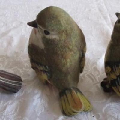 3 resin bird figurines