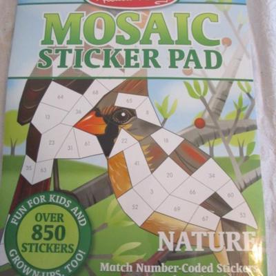 Victorian Houses adult coloring book, Mosaid sticker pad