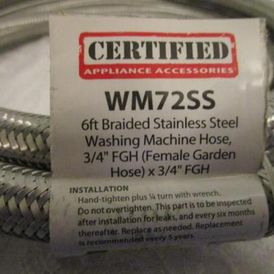 New 6' stainless steel braided washing machine hose