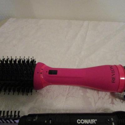 Revlon volumizer hair dryer and stylig brush, Conair 2-in-1 hot air styling curl brush