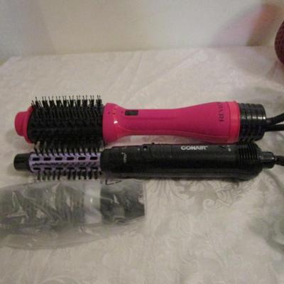 Revlon volumizer hair dryer and stylig brush, Conair 2-in-1 hot air styling curl brush