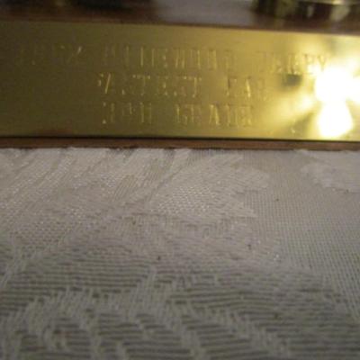 2 pinewood derby trophies & pinewood derby car
