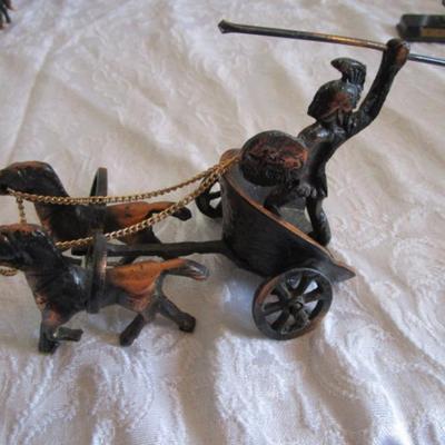 Roman Soldier in chariot with two horses