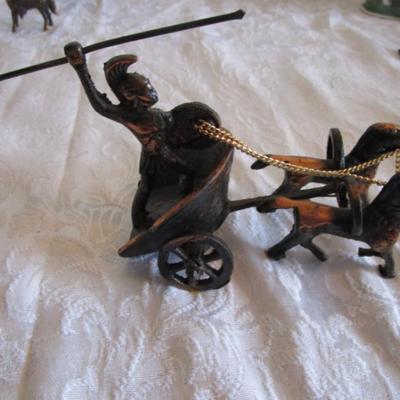 Roman Soldier in chariot with two horses