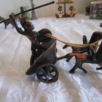 Roman Soldier in chariot with two horses
