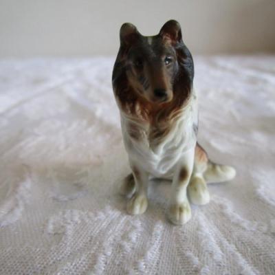 3 miniature Ceramic Collie's