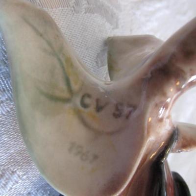 Goebel Vintage 1967 Model CV57 long-tail titmouse bird figurine, White owl figurine