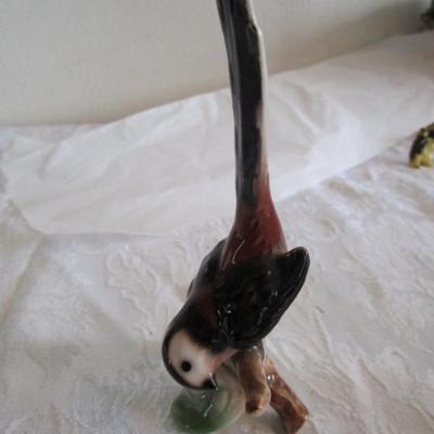 Goebel Vintage 1967 Model CV57 long-tail titmouse bird figurine, White owl figurine