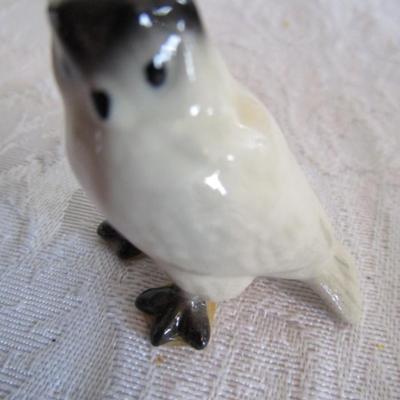 Goebel Vintage 1967 Model CV57 long-tail titmouse bird figurine, White owl figurine