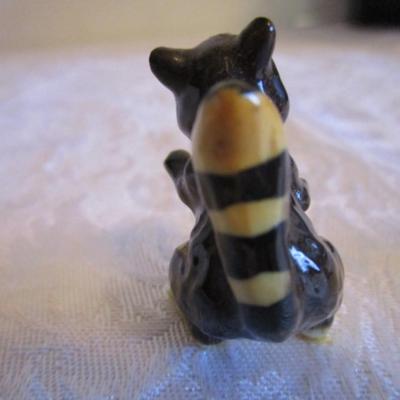 Vintage Hagen Renaker raccoon figurine, Hagen Renaker bunny figurine