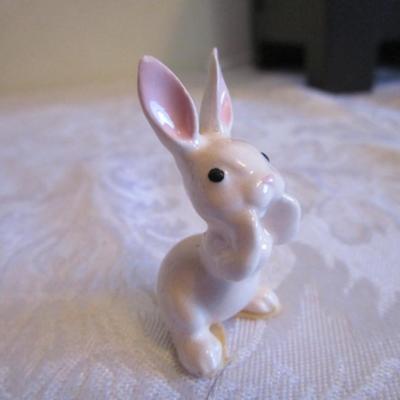 Vintage Hagen Renaker raccoon figurine, Hagen Renaker bunny figurine