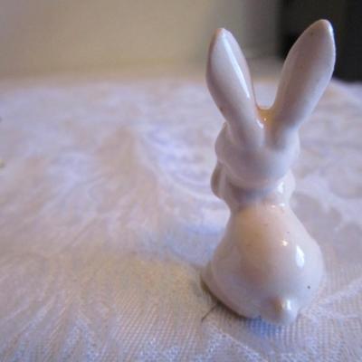 Vintage Hagen Renaker raccoon figurine, Hagen Renaker bunny figurine