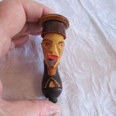 Vintage Italian carved wood tobacco pipe