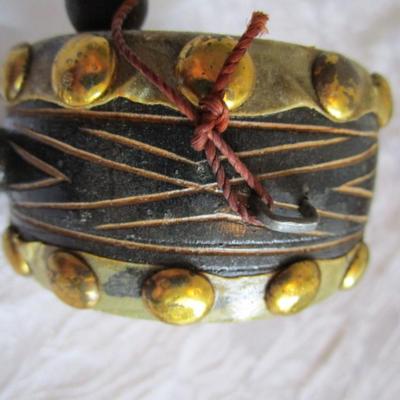 Vintage double-sided beggar drum