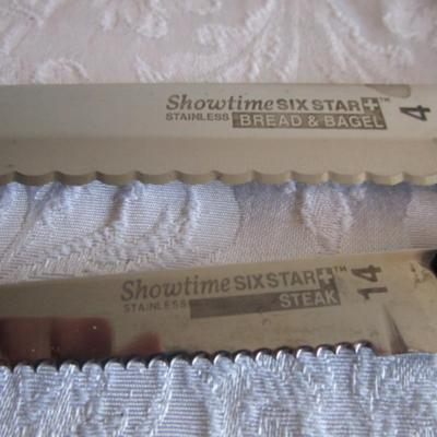 4 kitchen  knives, one chop 'n serve
