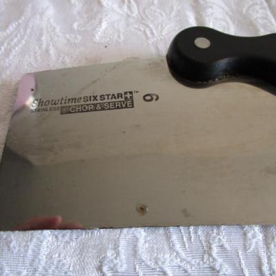 4 kitchen  knives, one chop 'n serve