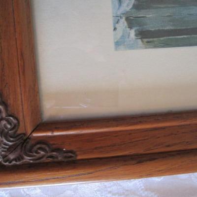 Framed Picture - Artist Earl Gross, Old North Church Boston Paul Revere American Revolution