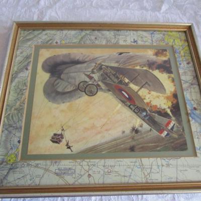 Vintage J. B. Deneen Wings of Glory Balloon busting SPAD 13 - 1917 framed with custom matting