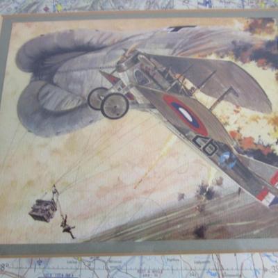 Vintage J. B. Deneen Wings of Glory Balloon busting SPAD 13 - 1917 framed with custom matting