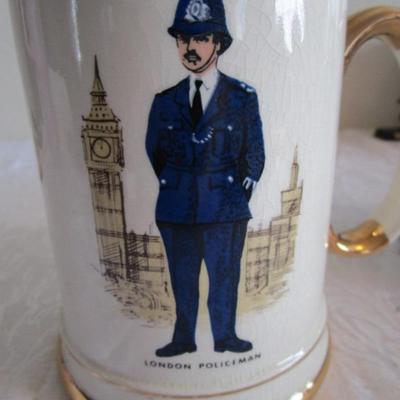 Gold trimmed London Policeman cup made by Price Kensington Model 3265