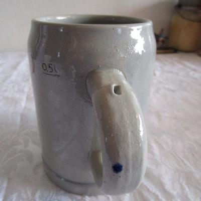 German Stein with HB Crown emblem stoneware mug, .5 liters