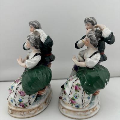 Vintage Victorian Porcelain Figurines, L.C. Japan