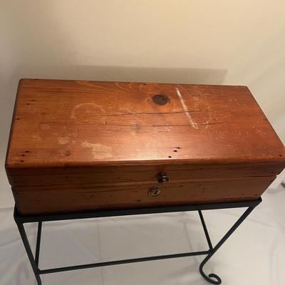Wooden Box on Iron Frame & Stone Bathroom Set (LR-MG)