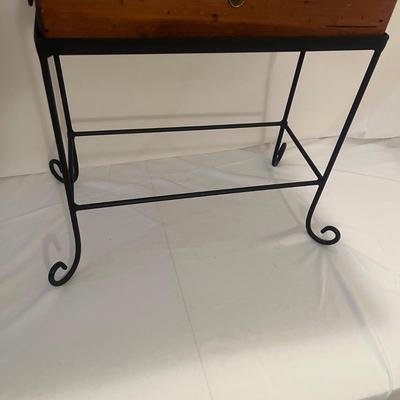 Wooden Box on Iron Frame & Stone Bathroom Set (LR-MG)