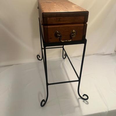 Wooden Box on Iron Frame & Stone Bathroom Set (LR-MG)