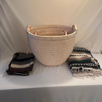 Two Woven Baskets, Serape & Blanket (LR-MG)