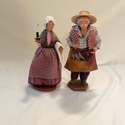 Pewter Tea Set & Two Ceramic Figurines (LR-MG)
