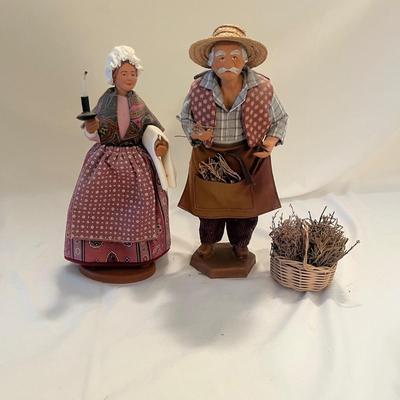 Pewter Tea Set & Two Ceramic Figurines (LR-MG)