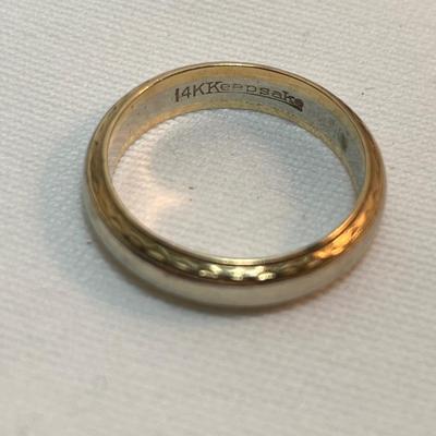 14k Wedding Band & Heart-Shaped Necklace (K-SS)