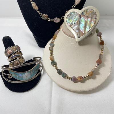 Stones, Shells & Pearls w/ Sterling and 12K (K-SS)