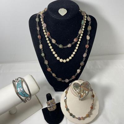 Stones, Shells & Pearls w/ Sterling and 12K (K-SS)