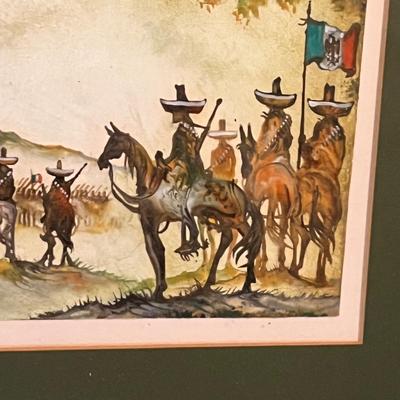 Signed Watercolor of Mexican Soldiers (GB-RG)