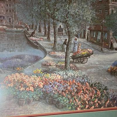 Canal Scene Art in Large Pretty Frame (DR-RG)