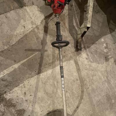 Pull behind mowing attachment with Homelite weed trimmer