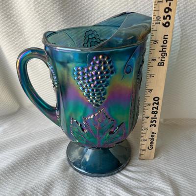 Lot 57 Harvest Grape Carnival Glass pitcher