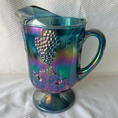 Lot 57 Harvest Grape Carnival Glass pitcher
