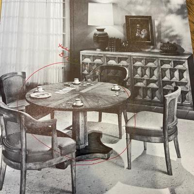 Henredon dining table & chairs (1965)