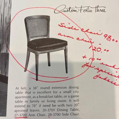Henredon dining table & chairs (1965)