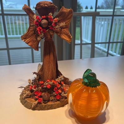Fall decor, glass pumpkin