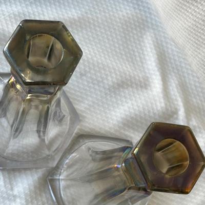 Lot 67 Imperial GlassCarnival Glass Candles
