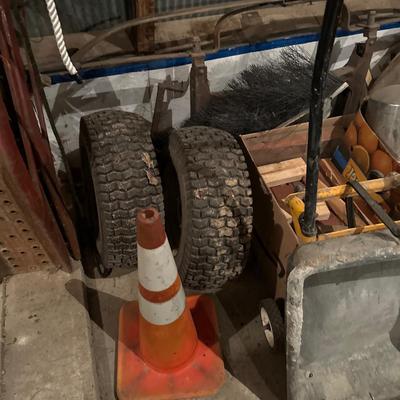 Car ramps, Dolly, Tires , Battery and misc