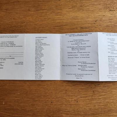 Invitation to a "Tribute to the Comedians"