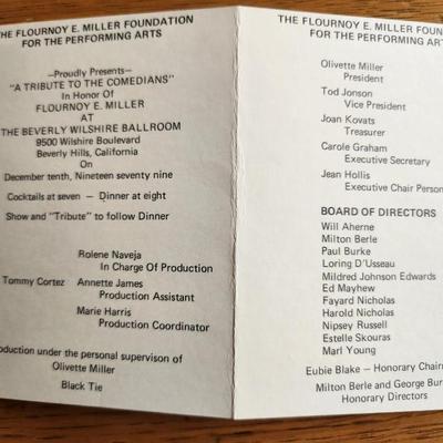 Invitation to a "Tribute to the Comedians"