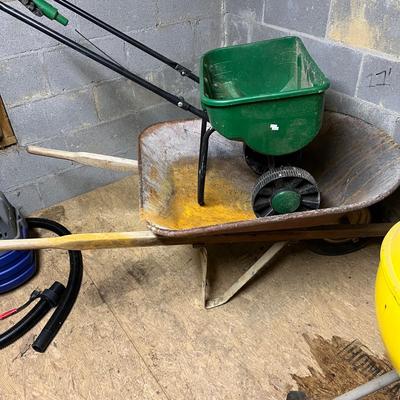 Metal Wheelbarrow & Scott’s Seed Spreader (BWS-RG)